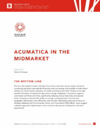 Nucleus Research Interviews Acumatica Customers, Reveals Benefits