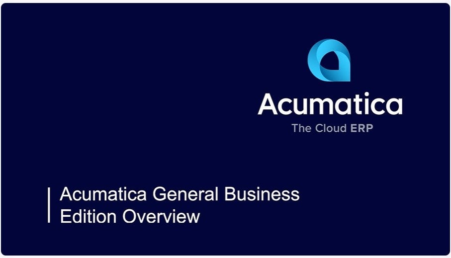 Acumatica Product Tour Acumatica Cloud Erp