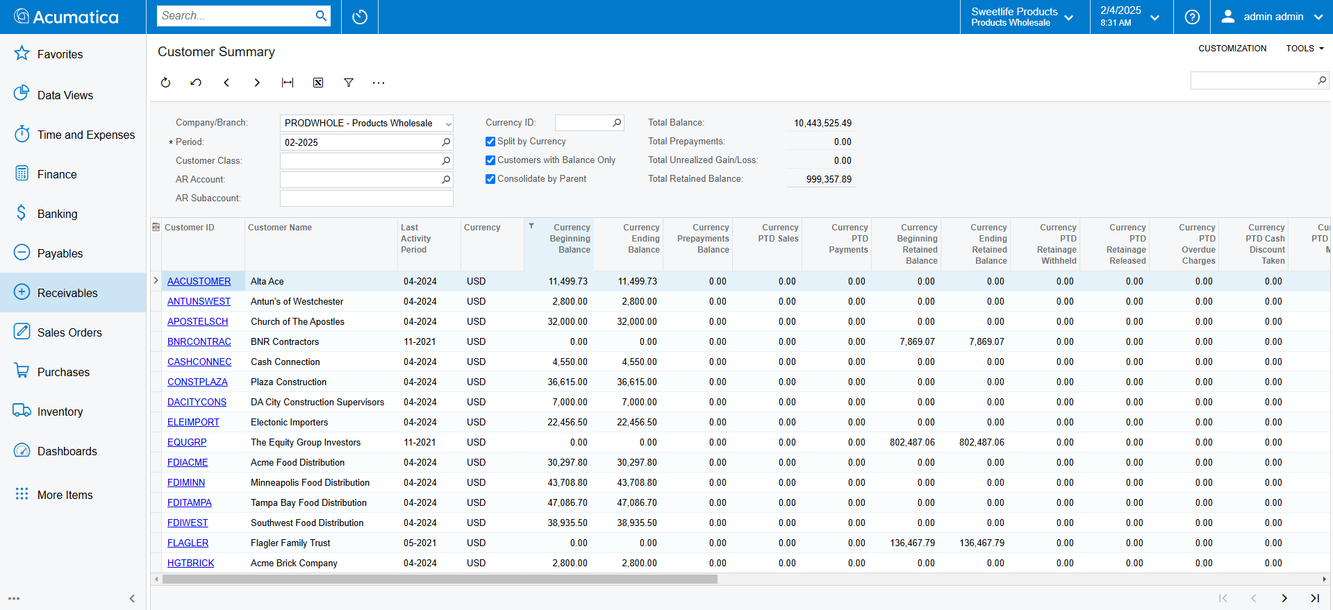 Screenshot of the Acumatica product to show industry-specific systems of Acumatica in comparison to QuickBooks