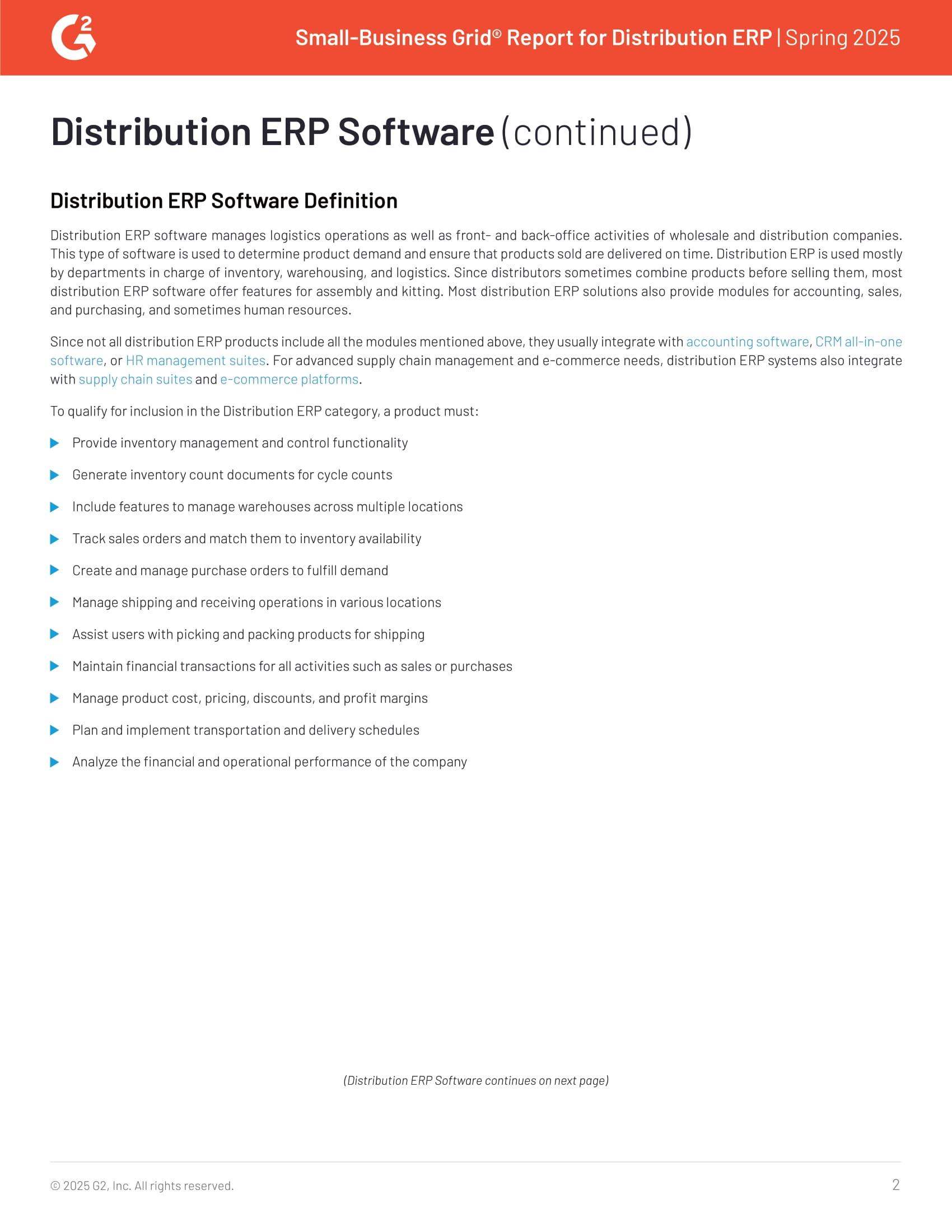 Acumatica Recognized as Leader in G2’s 2025 Small-Business Distribution ERP Report, page 1