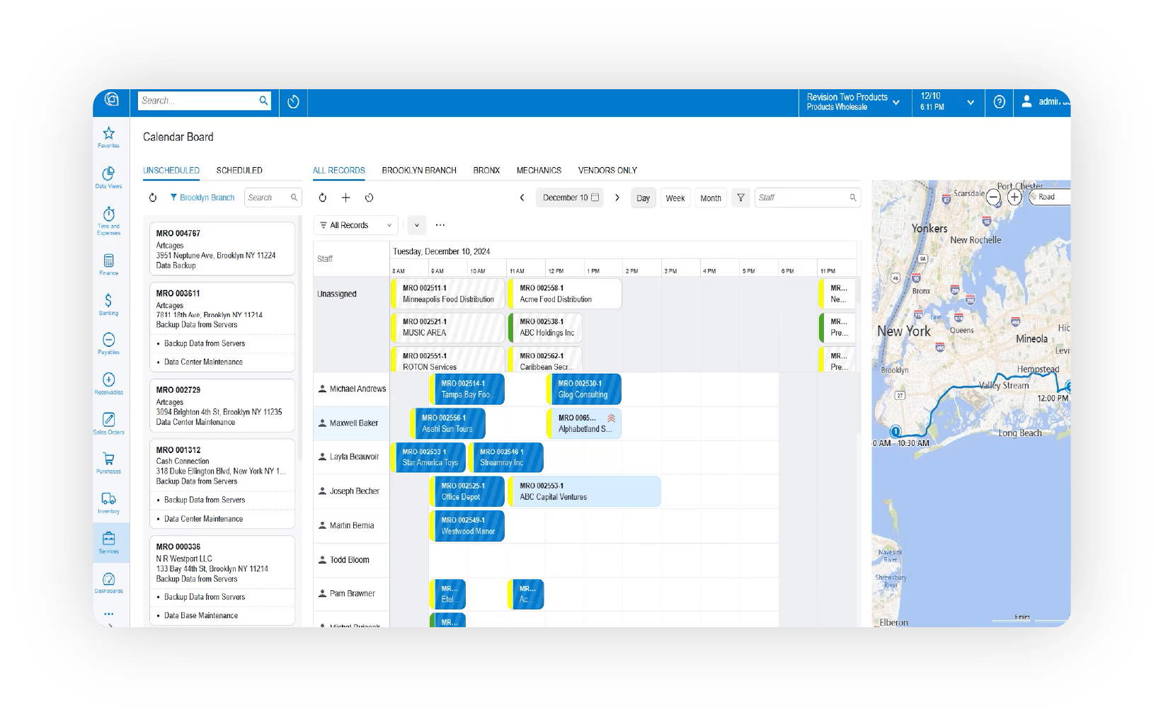 Screenshot of the Acumatica product to show financial visibility