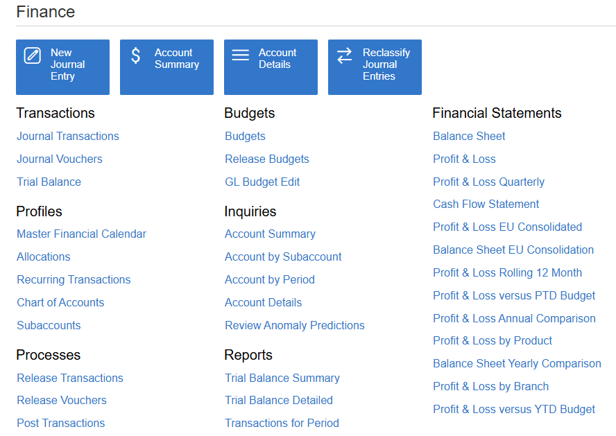 Financial Management Screenshot of the Acumatica Financial Management