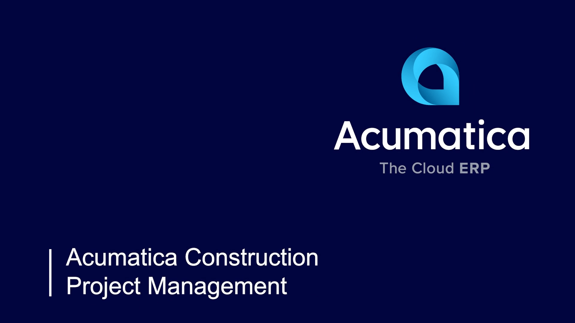 Acumatica Construction Project Management Video