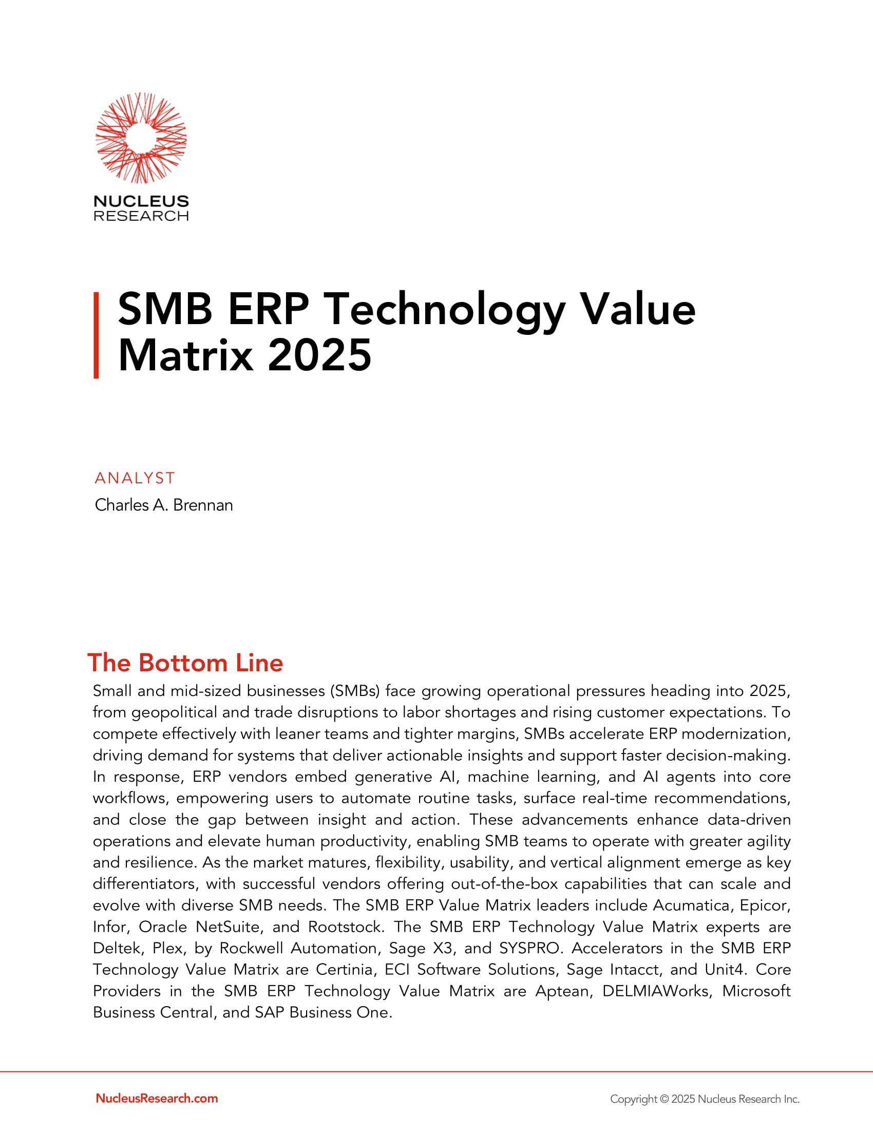 2025 SMB ERP Technology Value Matrix: Acumatica Named a Leader Again, page 0