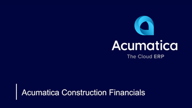 Acumatica Construction Financials