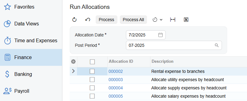 Screenshot of the Acumatica product to show Accounting & Finance