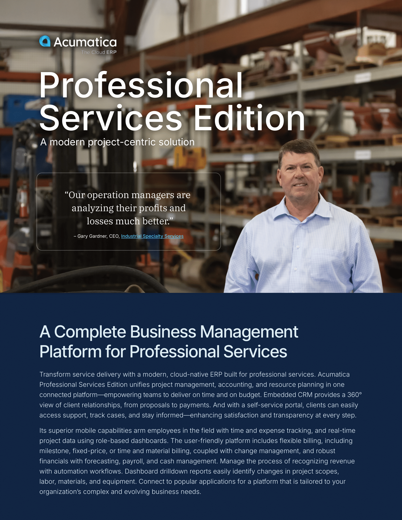 Transformez la réalisation de vos projets avec Acumatica Professional Services Edition