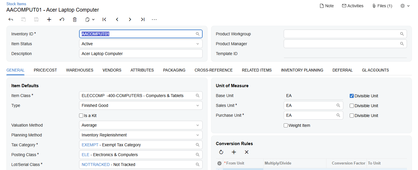 Screenshot of the Acumatica Service Management