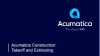 Acumatica Construcción: Despegue y estimación