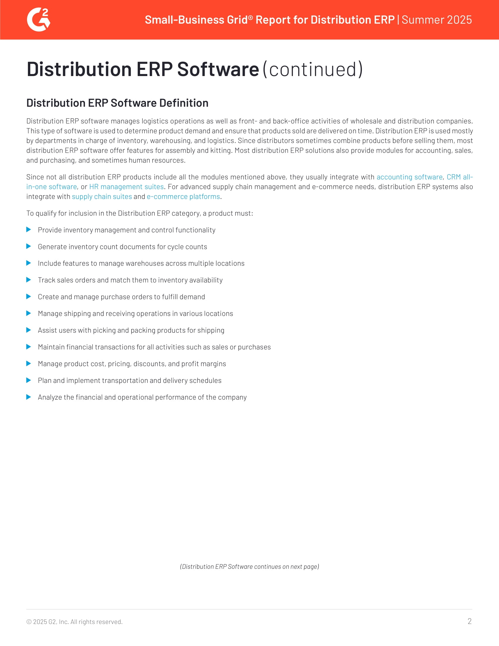 Acumatica Recognized as Leader in G2’s 2025 Small-Business Distribution ERP Report, page 1