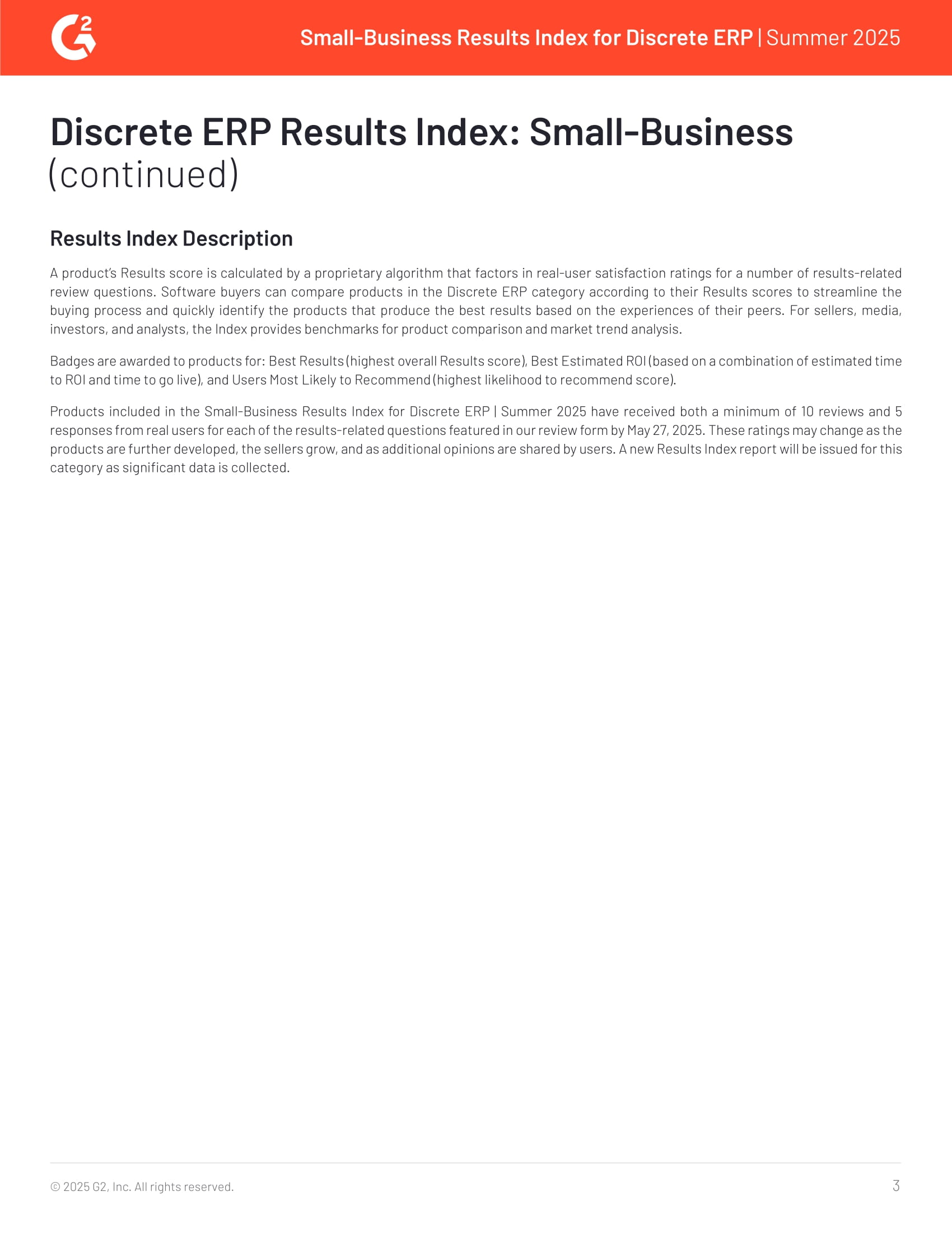 Top-Ranked Small-Business Discrete ERP Solutions in G2’s 2025 Results Index, page 2