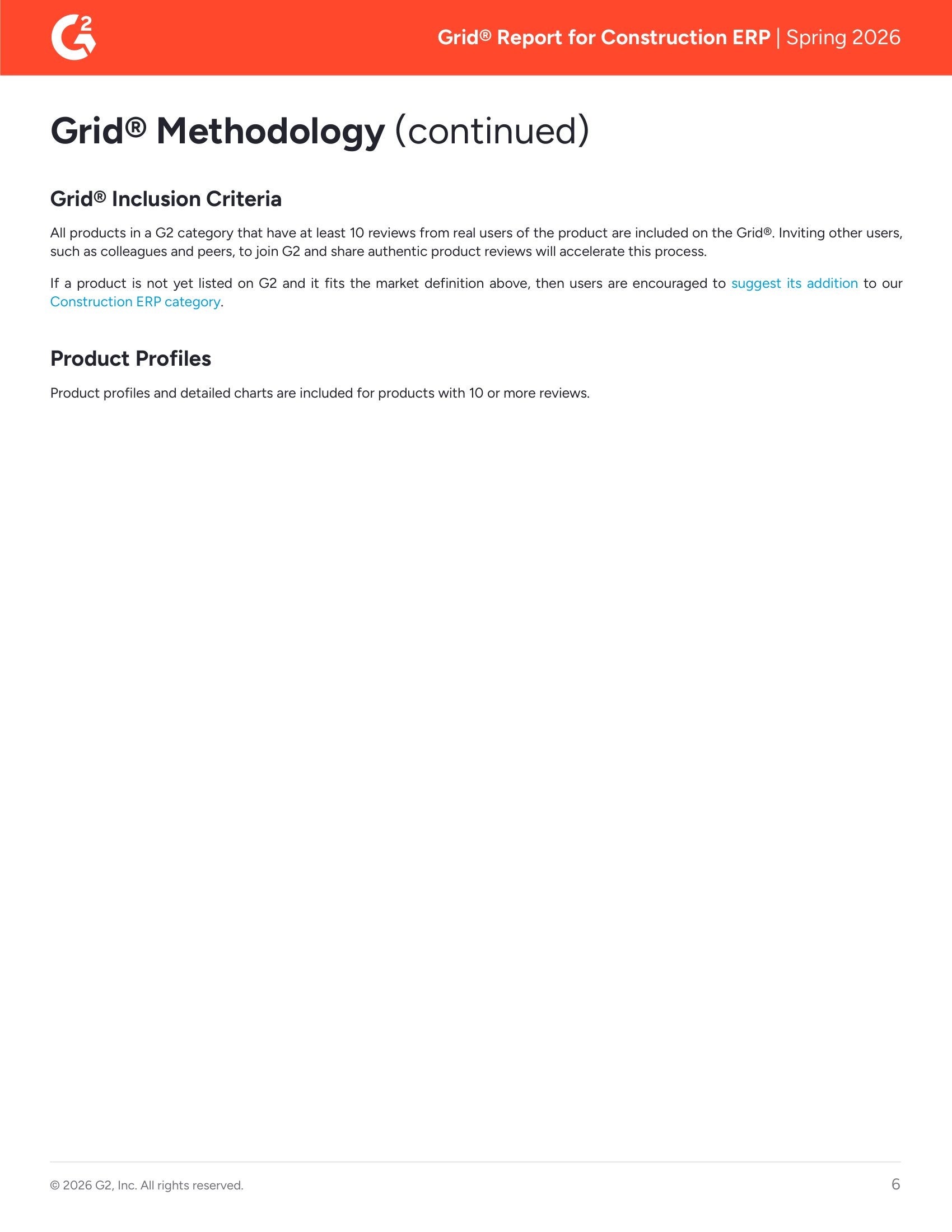 Rapport G2 Grid® du printemps 2026 : Meilleur logiciel ERP pour la construction, page 5