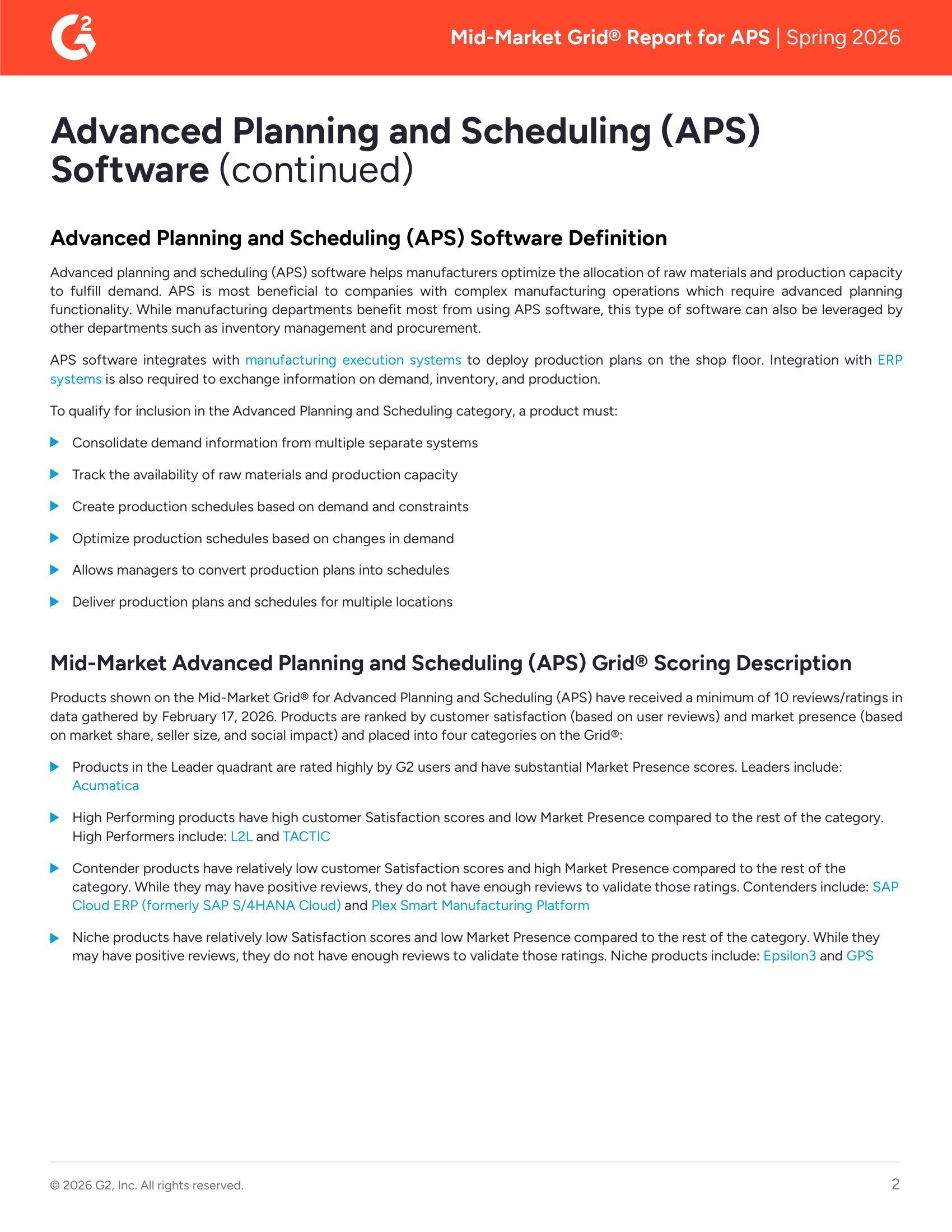 Acumatica Ranked #1 in G2’s Spring 2026 APS Mid-Market Grid® Report, page 1