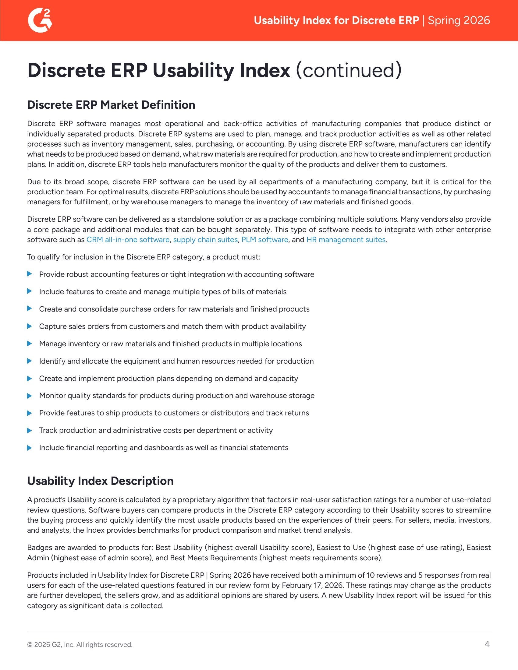 Acumatica Tops Usability Index for Discrete ERP Solutions in Spring 2026, page 3