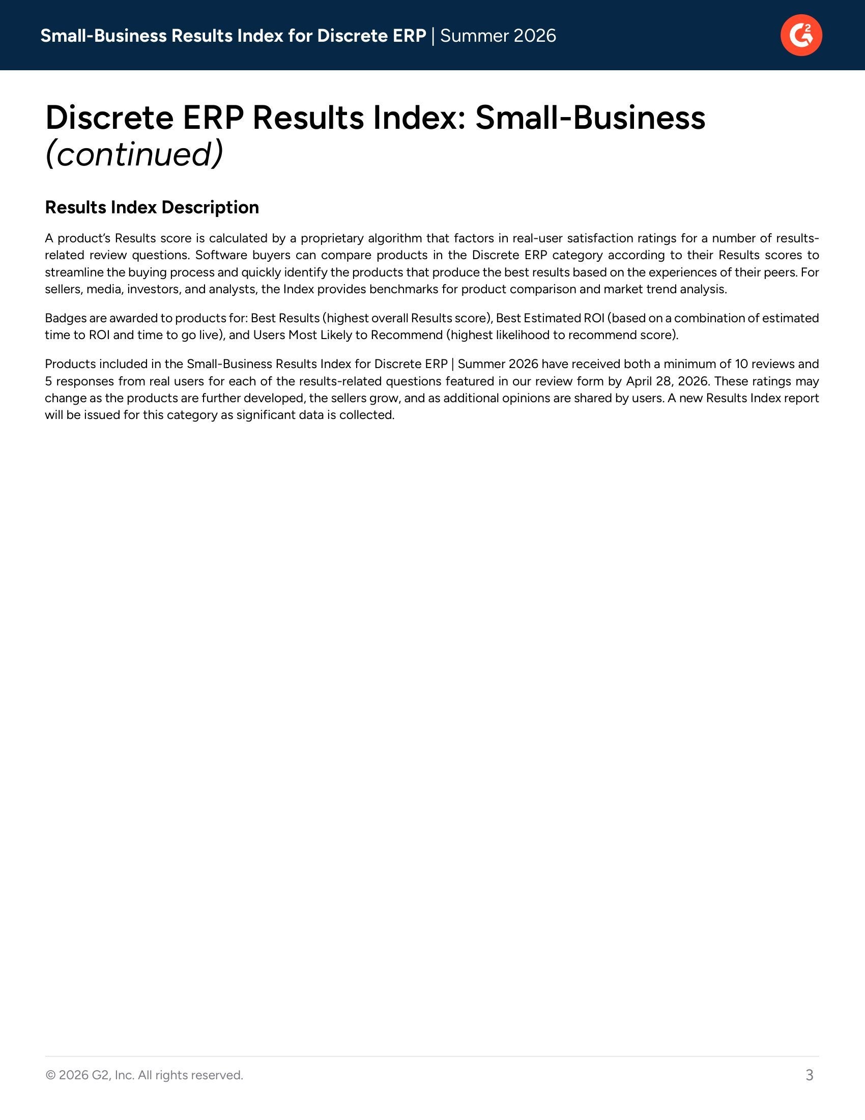 Top-Ranked Small-Business Discrete ERP Solutions in G2’s Summer 2026 Results Index, page 2