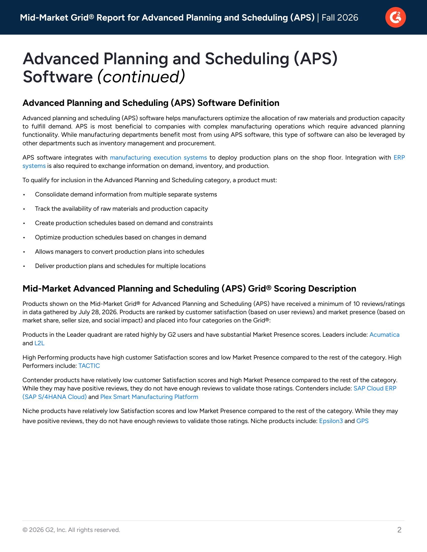 Acumatica Ranked #1 in G2’s Fall 2026 APS Mid-Market Grid® Report, page 1