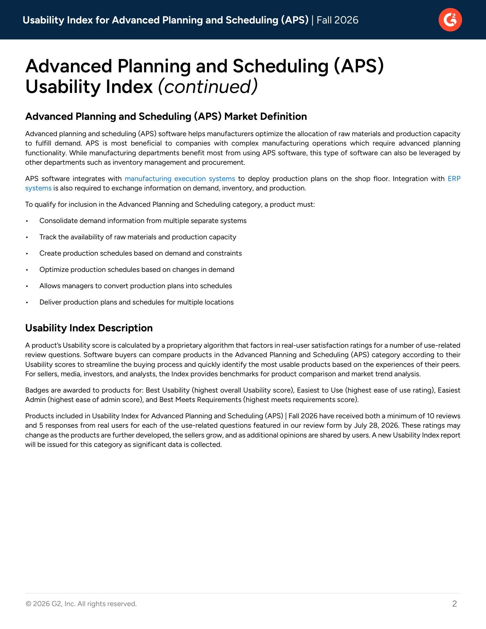 Acumatica Among Top Rated in Advanced Planning & Scheduling Usability Fall 2026, page 1