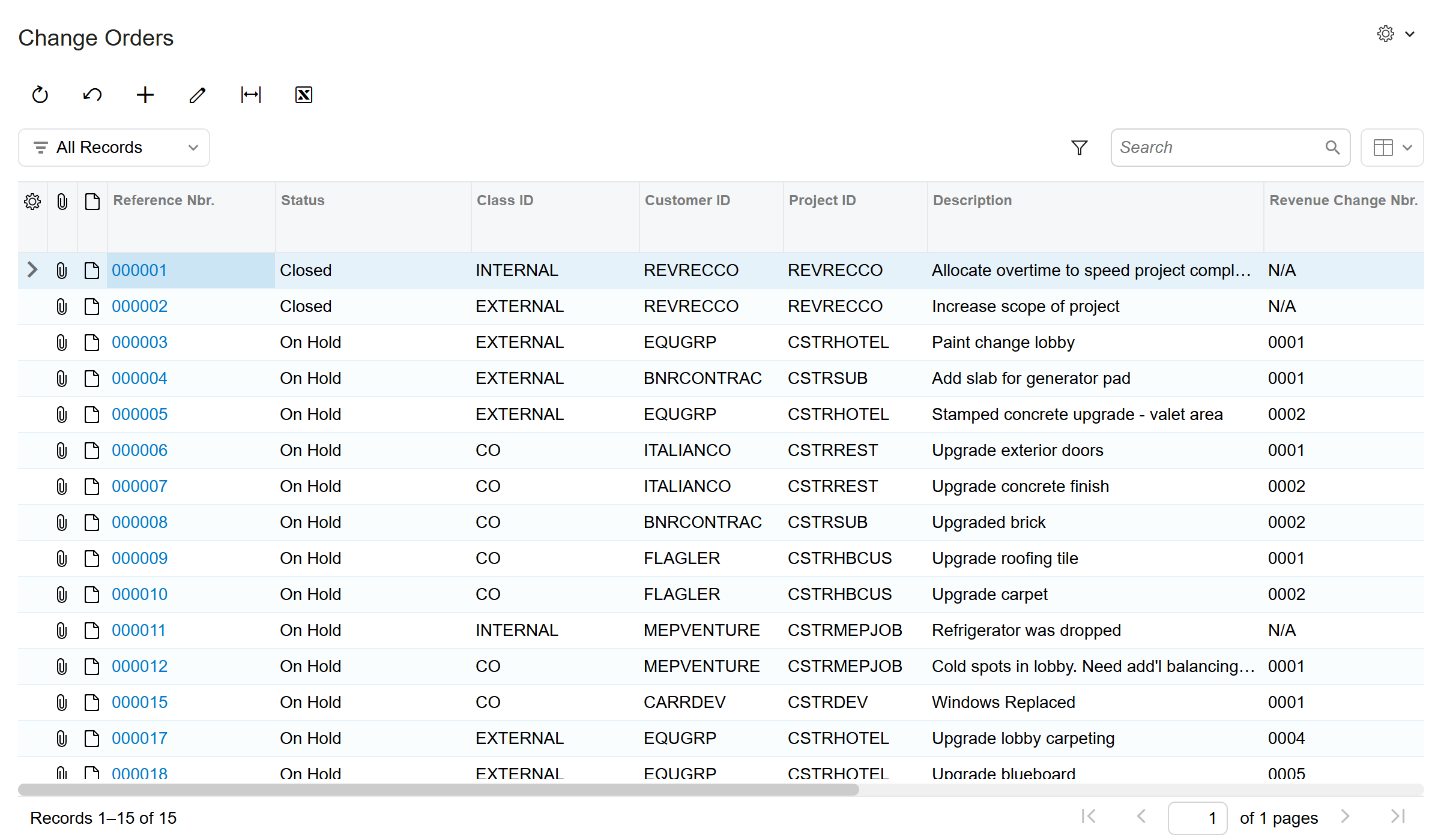 Screenshot of the Acumatica Change Management