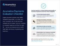 Acumatica Payments Evaluation Checklist