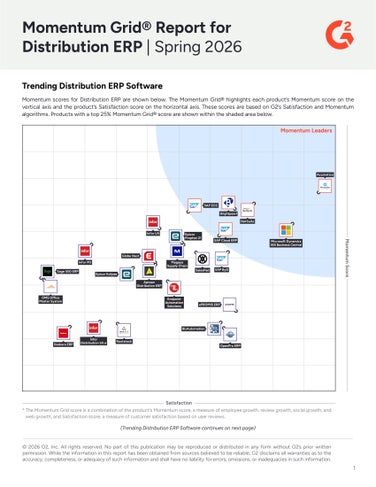G2 Momentum Grid® Report for Distribution ERP