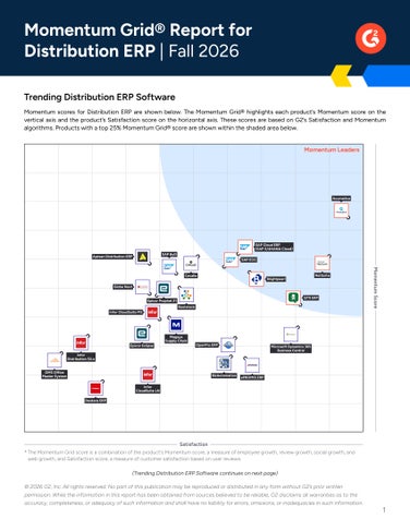 G2 Momentum Grid® Report for Distribution ERP