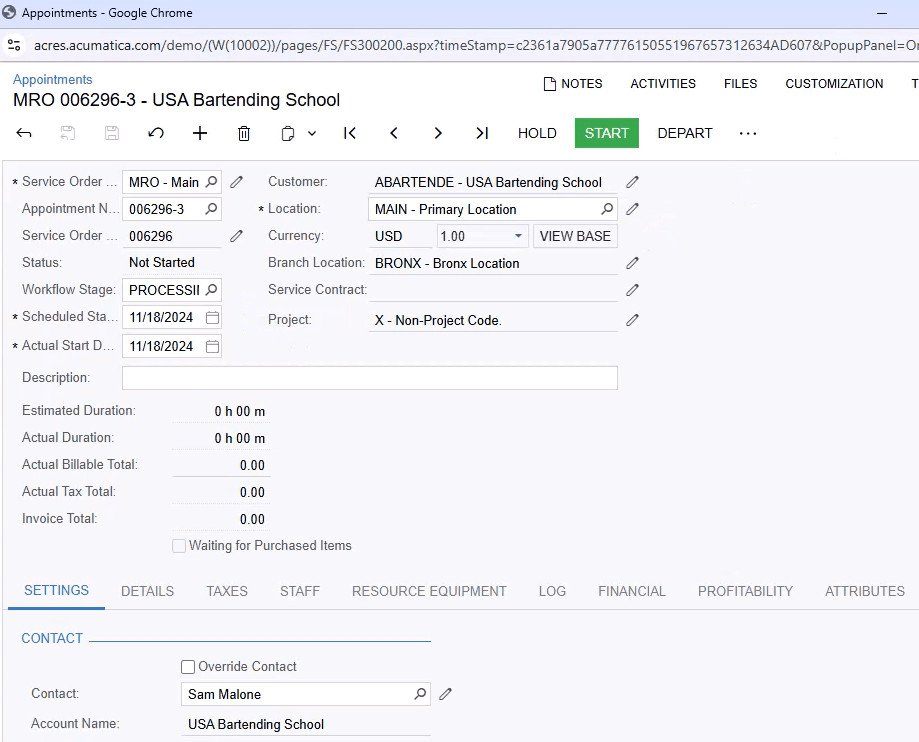 Screenshot of Enterprise-wide Integration