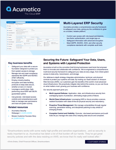 Acumatica Security Datasheet