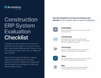 Construction ERP System Evaluation Checklist
