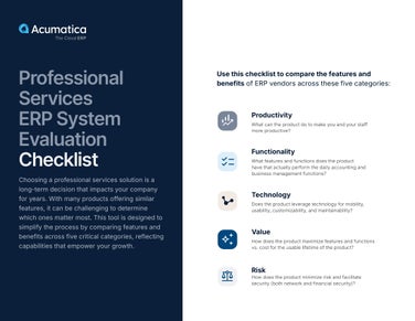Liste de contrôle de l’édition services professionnels