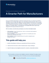 QuickBooks Migration Guide for Manufacturing