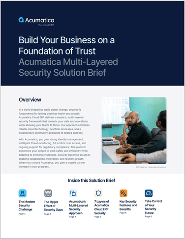 Acumatica's Multi-Layered Security Solution