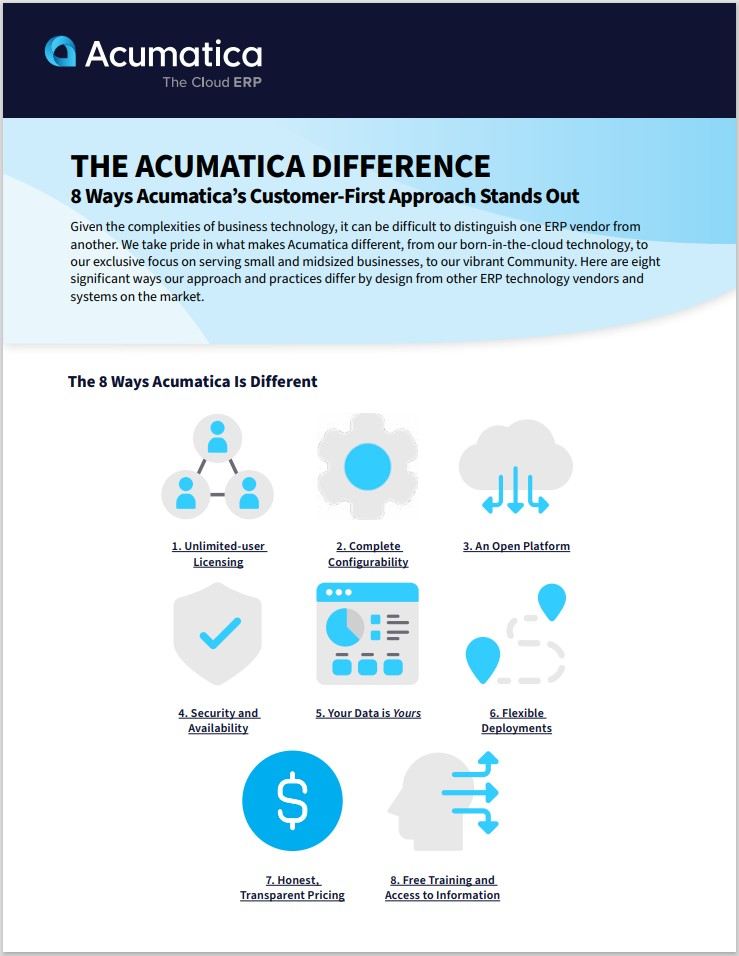 Discover the Acumatica Difference: Empowering Businesses to Thrive