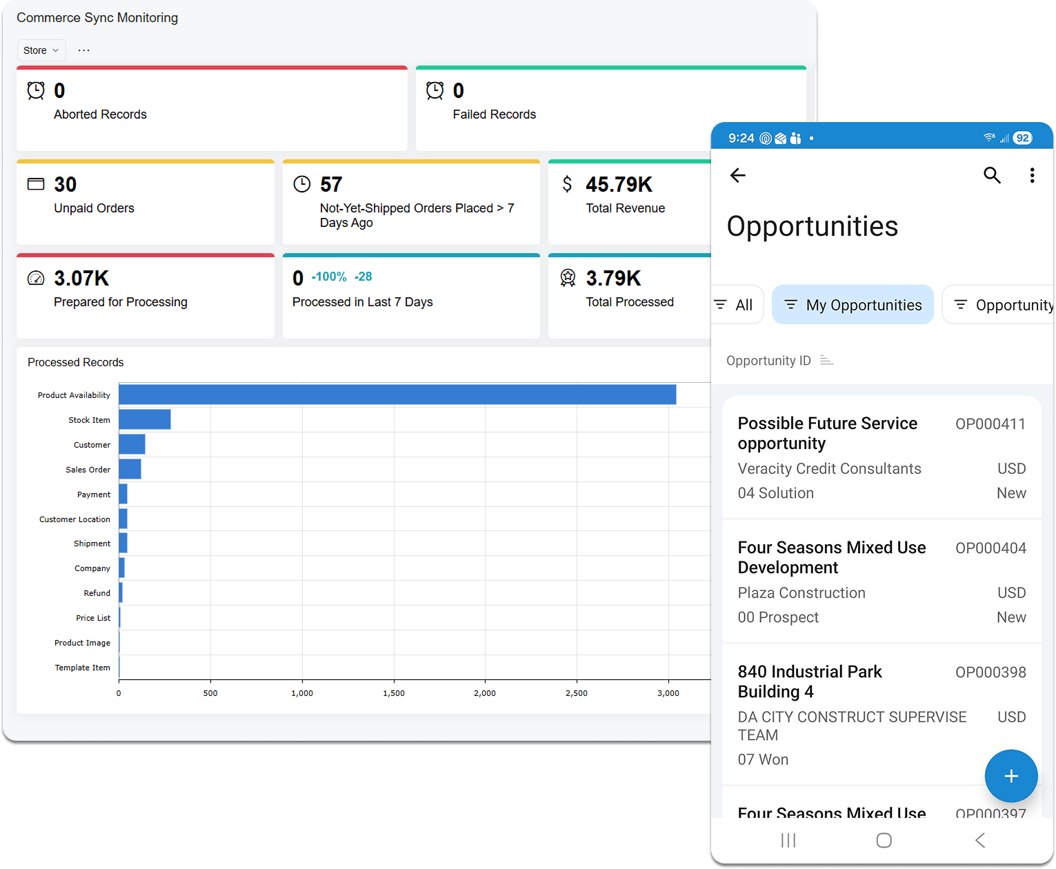 Screenshot of the Acumatica Omnichannel sales