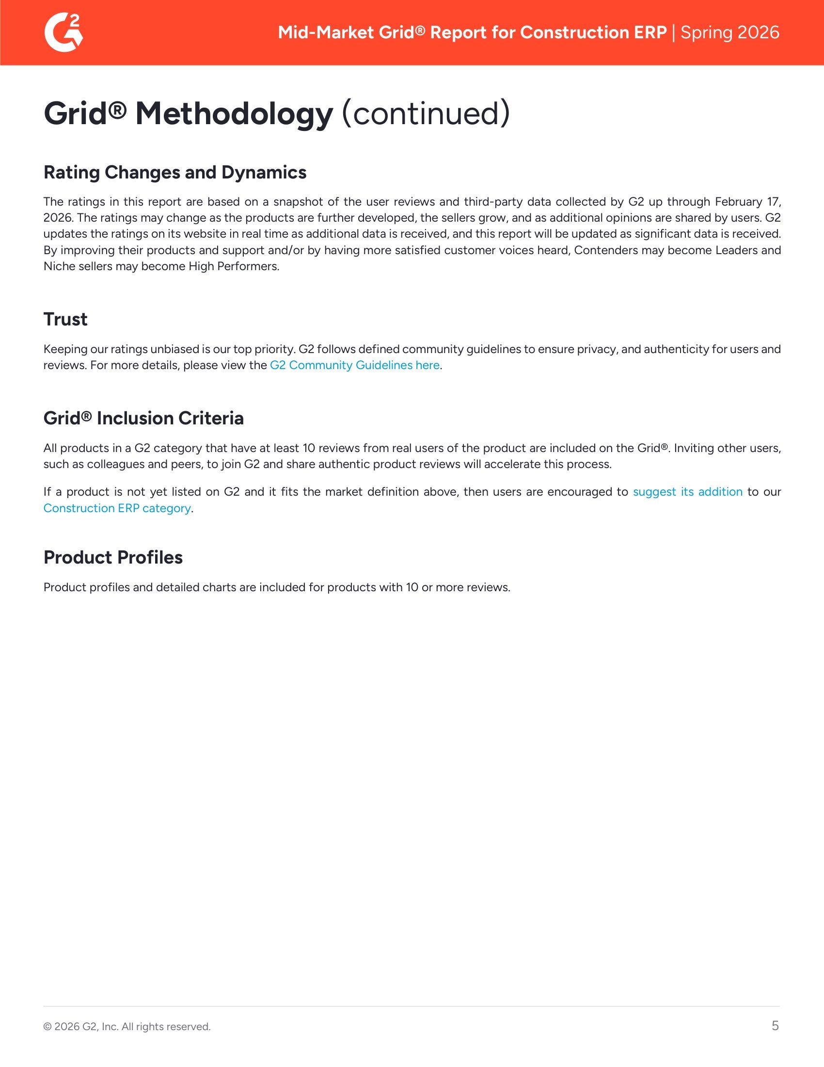 Spring 2026 Mid-Market Construction ERP Grid Report, page 4