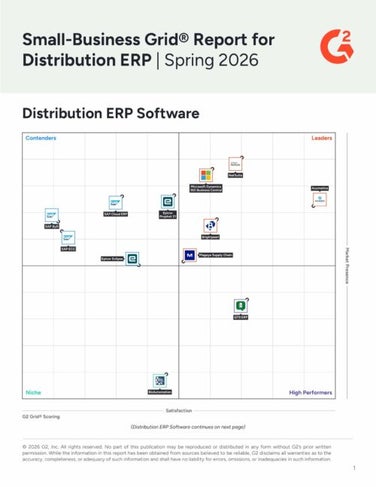 G2 Small-Business Grid Report for Distribution ERP