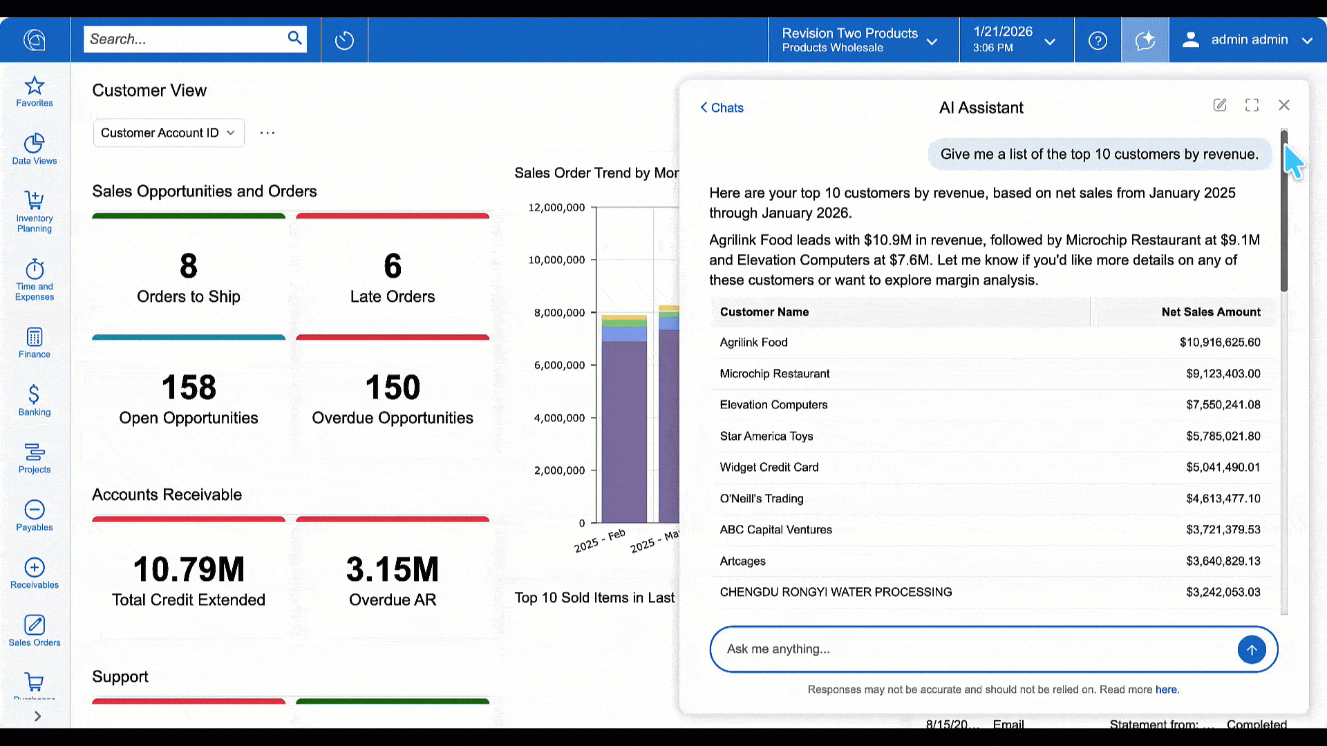 Interactúa con los datos del ERP como si estuvieras hablando con un compañero de trabajo gracias al asistente de IA