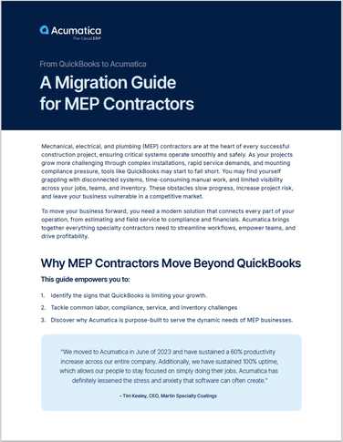 QuickBooks Migration Guide for MEP Contractors