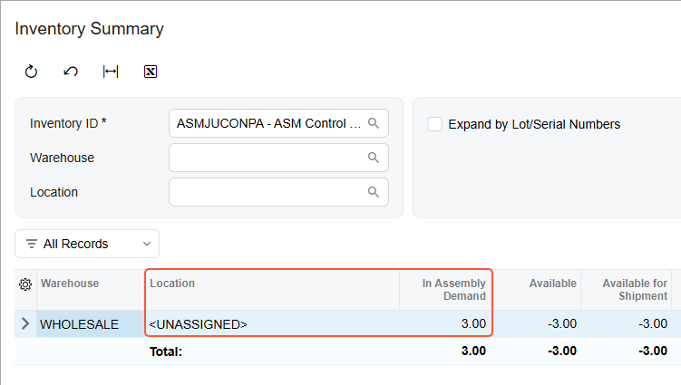 Planificación de componentes del kit de inventario
