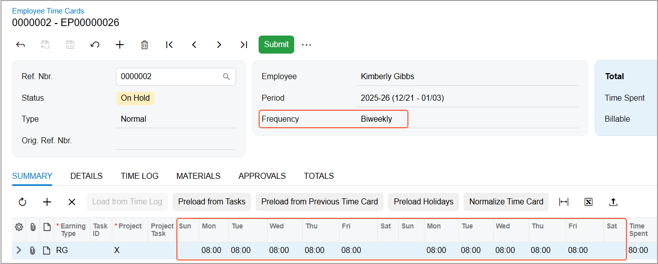 Sincronizar las fichas de control horario con los ciclos de nómina