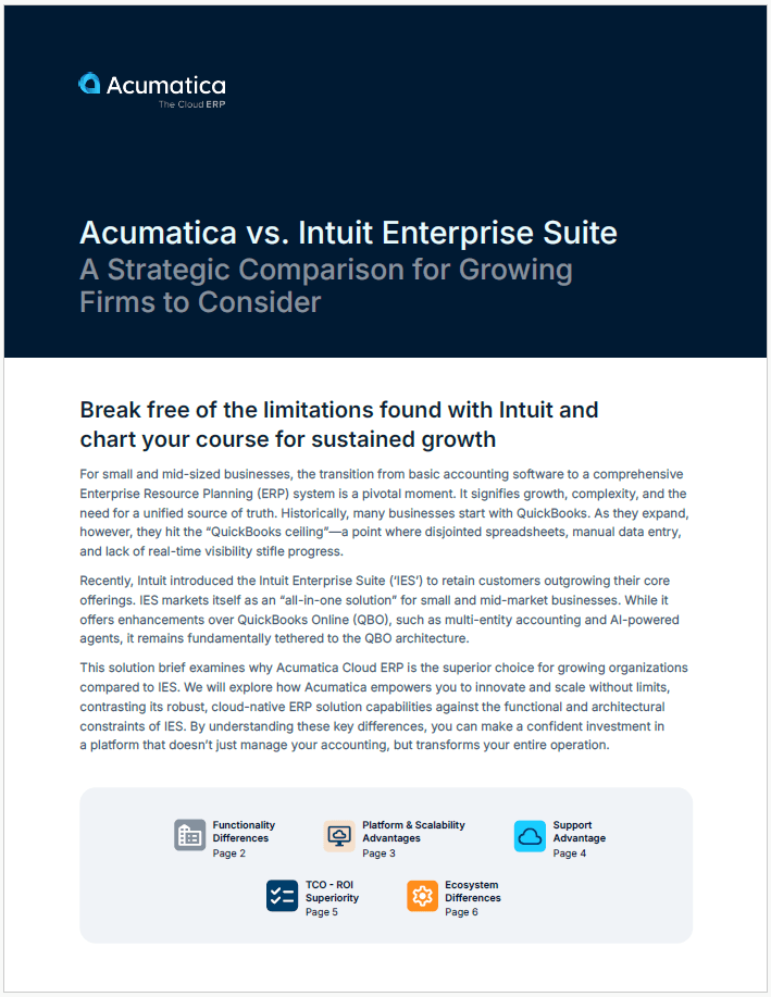 Compare Acumatica vs Intuit Enterprise Suite