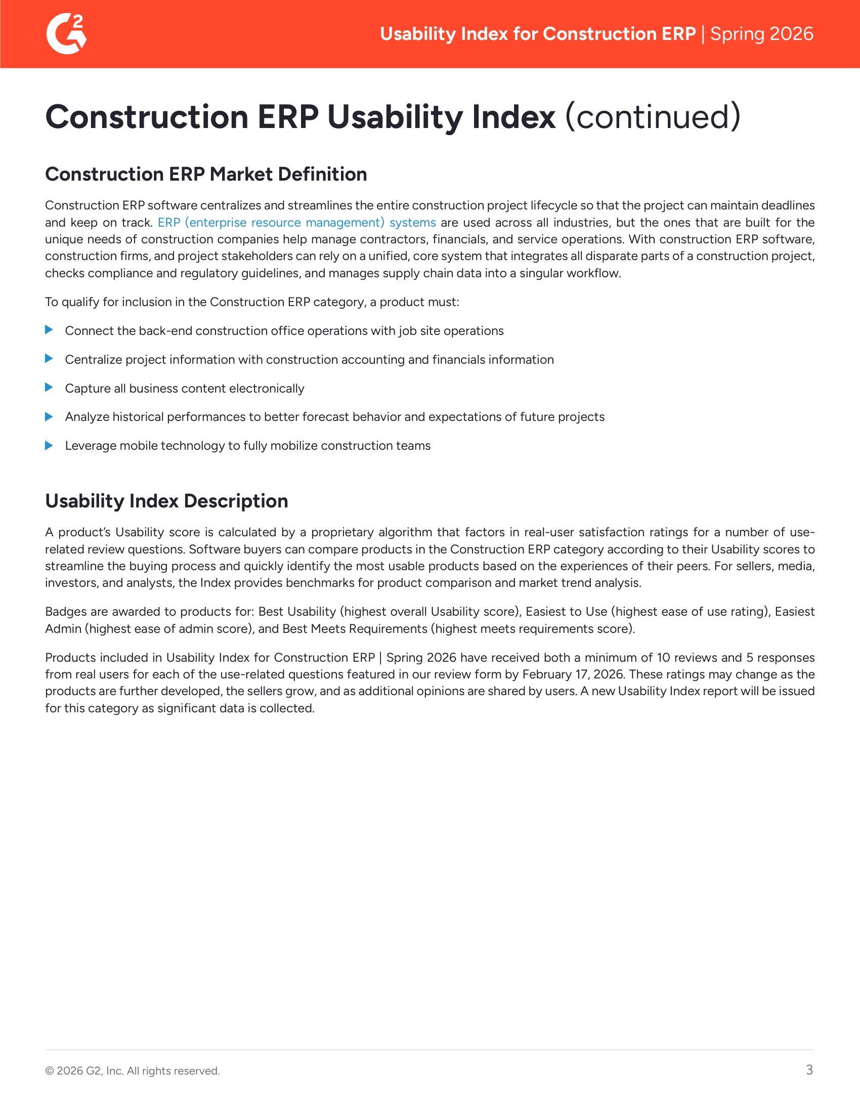 Acumatica Recognized as a Top Usability Leader in G2's Construction ERP Report – Spring 2026, page 2