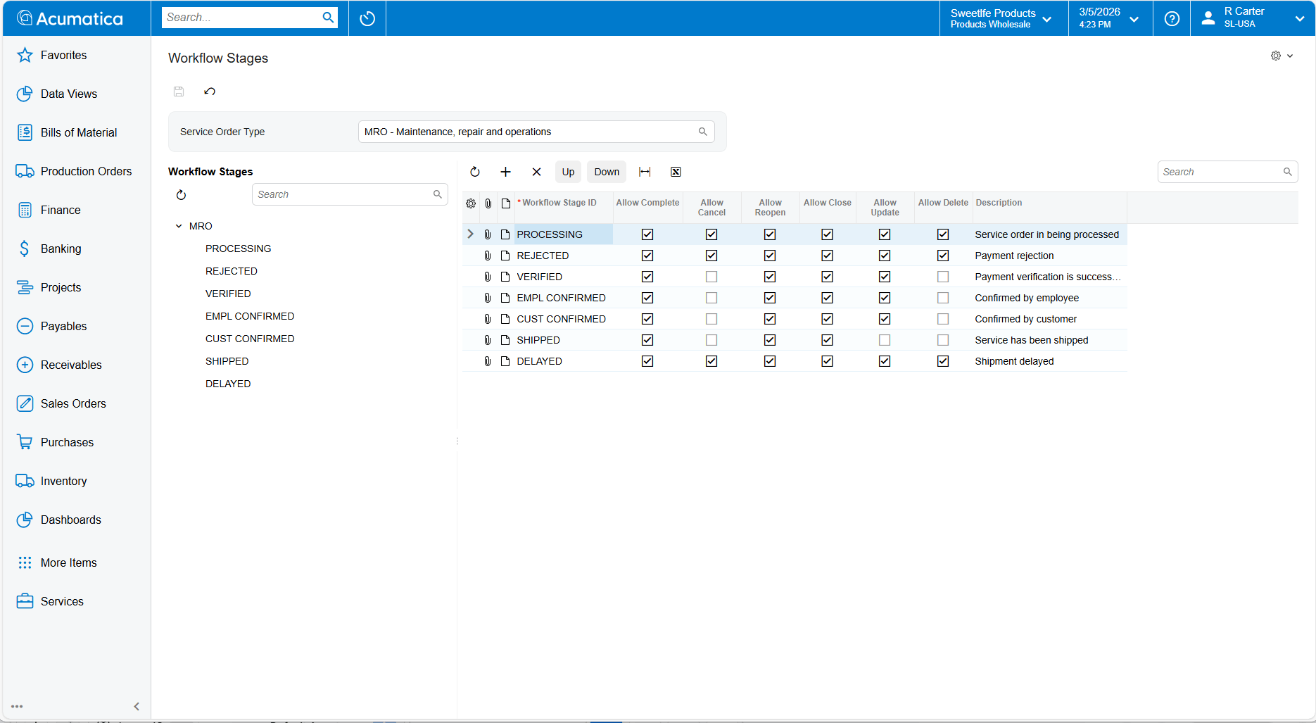 Screenshot of Workflows