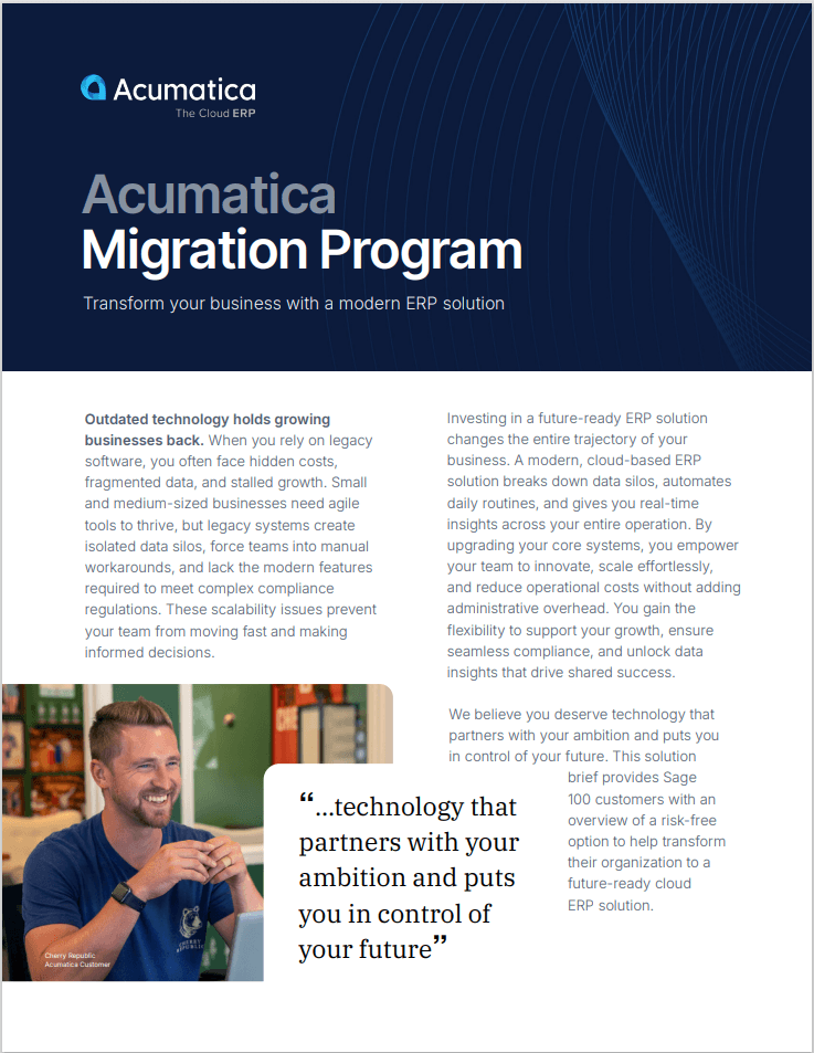 Acumatica Migration Program