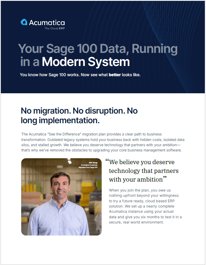 Acumatica Migration Program
