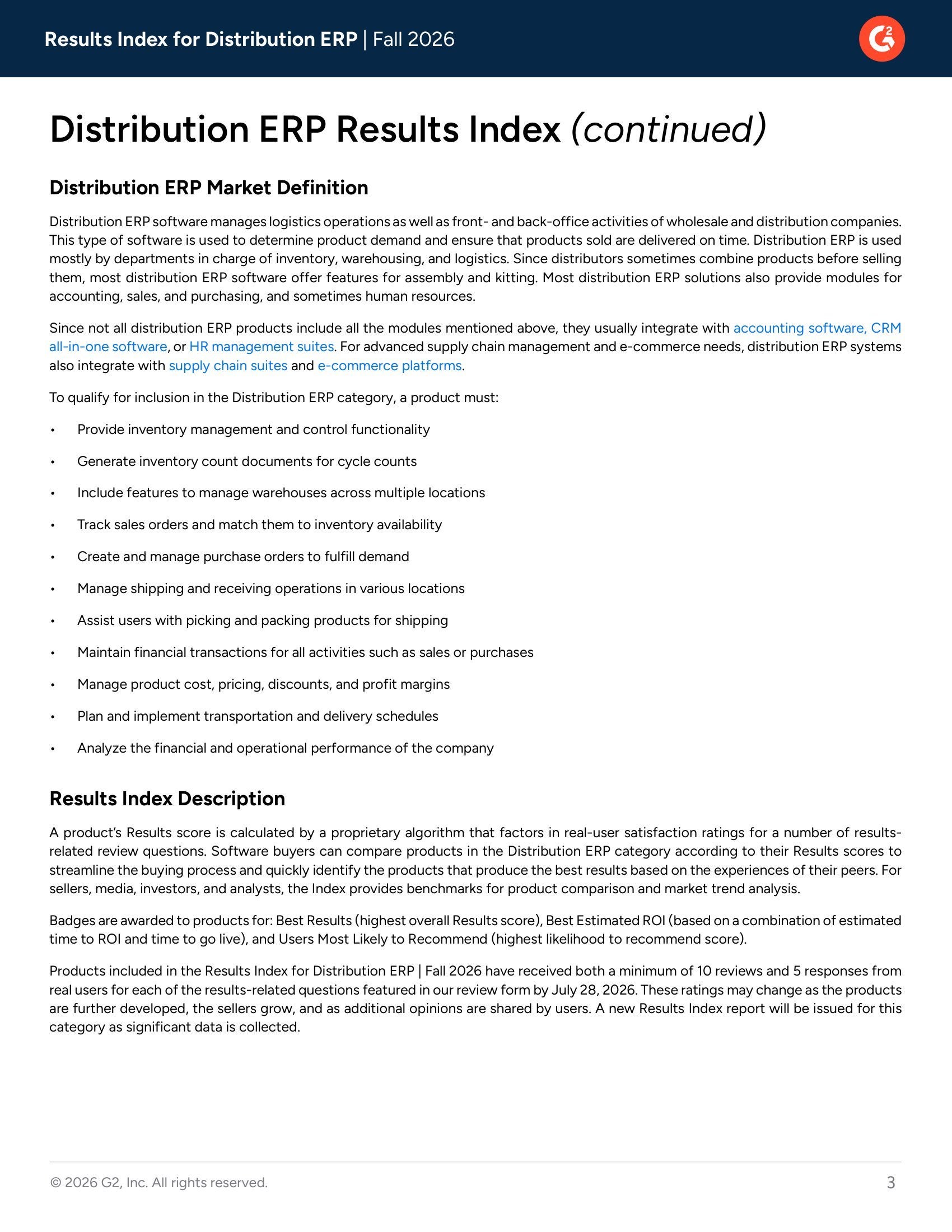 Top Distribution ERP Solutions Ranked for Customer Results in G2’s Fall 2026 Report, page 2