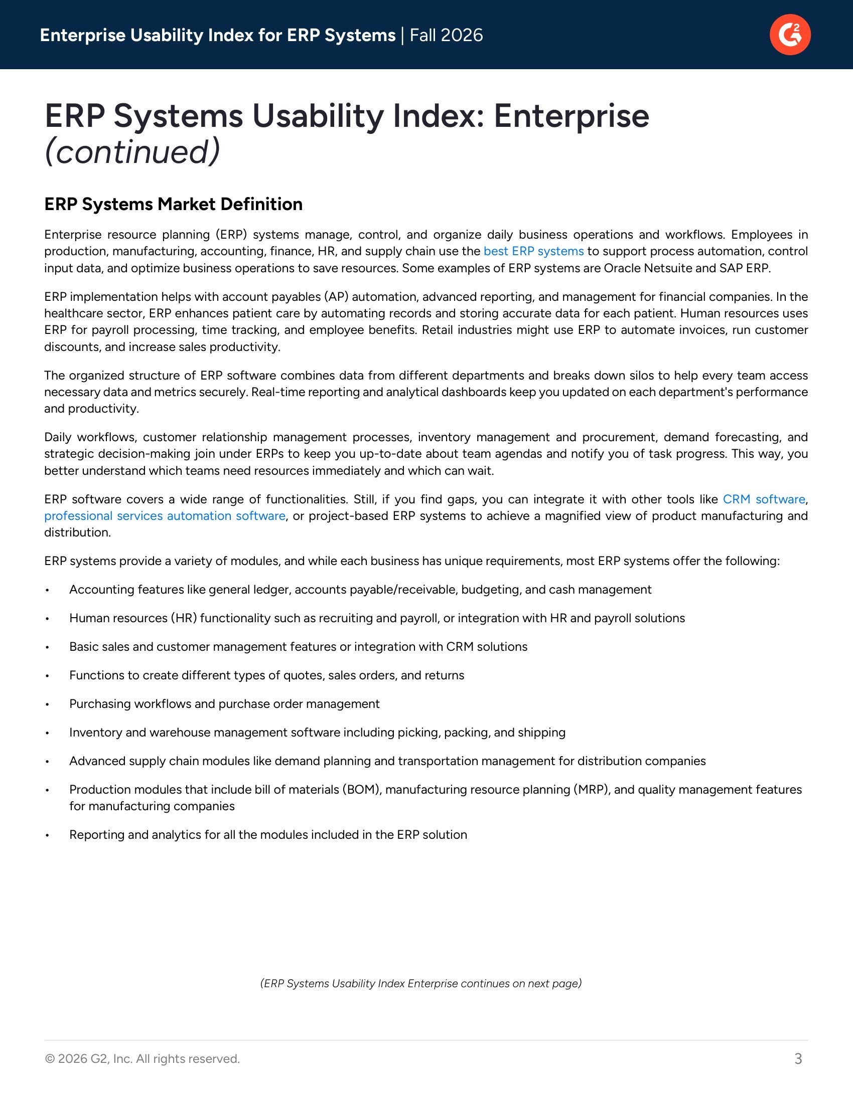 Acumatica Ranked #2 in G2's Enterprise ERP Systems Usability Index Fall 2026, page 1