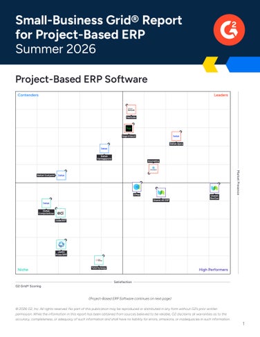 G2 Small-Business Grid® Report for Project-Based ERP