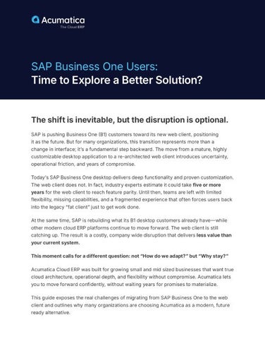 Migrating From SAP Business One?