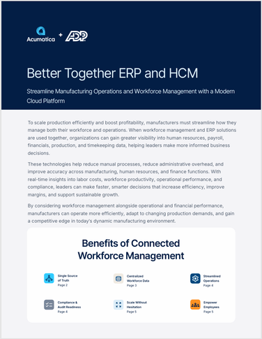 Acumatica + ADP Workforce Now for Manufacturing