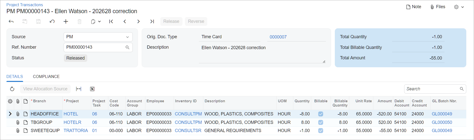 Reclassify Project Transactions Without Manual Rework